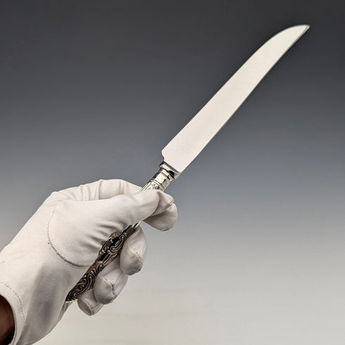 1962 年英國復古純銀手柄蛋糕刀女王圖案